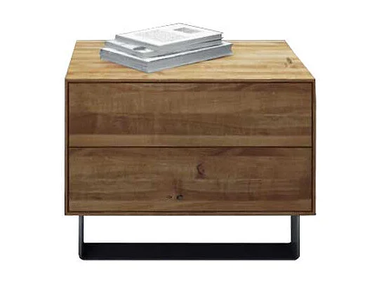 Nachtkonsölchen aus Wildeiche Massivholz Stahl