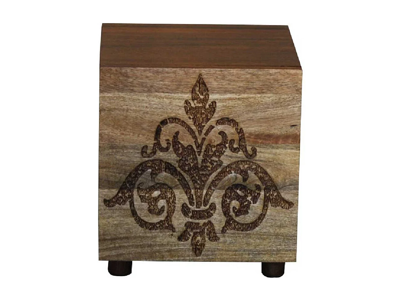 Nachtschrank aus Mangobaum Massivholz Vintage Style