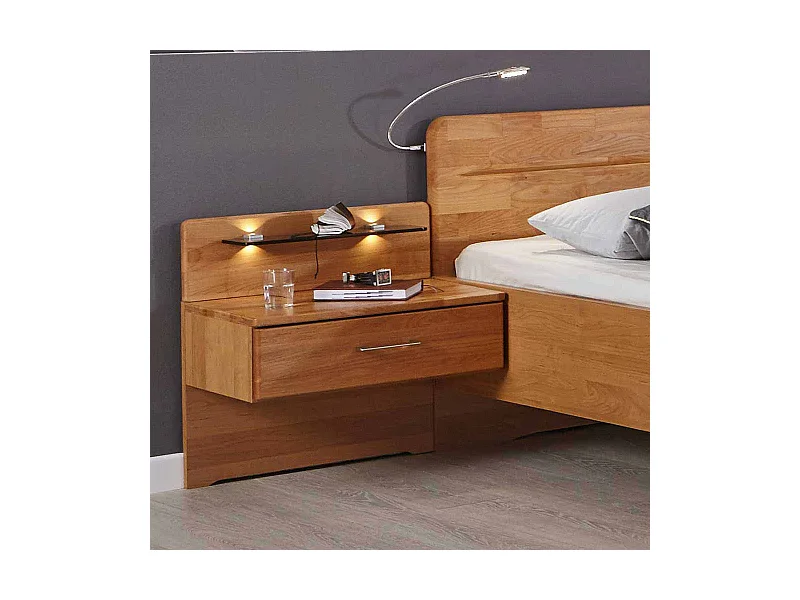 Nachttisch Set mit LED Beleuchtung Erle (2er Set)