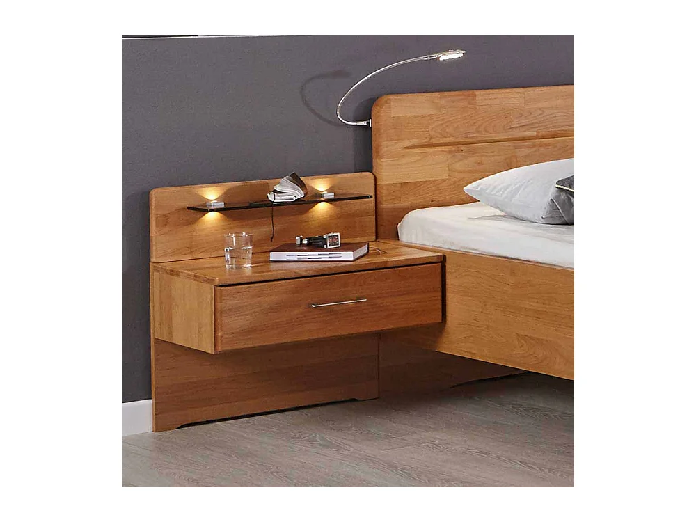 Nachttisch Set mit LED Beleuchtung Erle (2er Set)