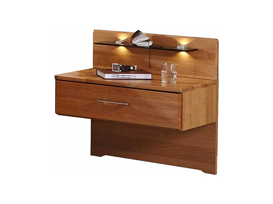 Nachttisch Set mit LED Beleuchtung Erle (2er Set)