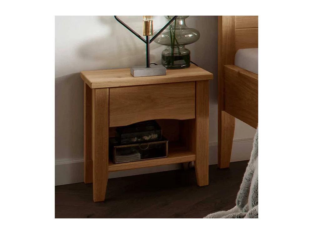 Nachttisch Nachtkästchen mit einer Schublade aus Wildeiche Massivholz