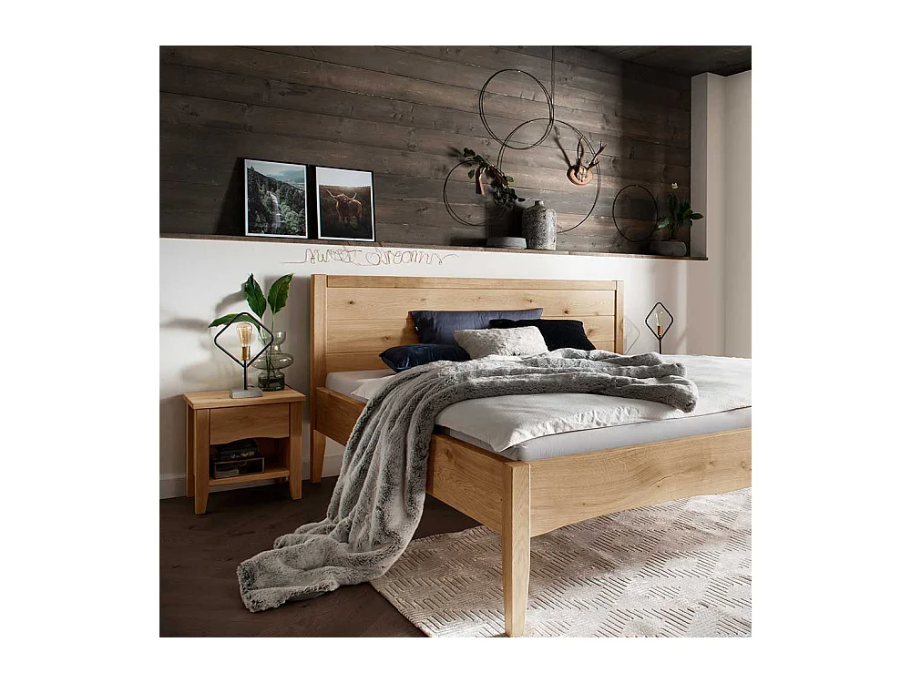 Nachttisch Nachtkästchen mit einer Schublade aus Wildeiche Massivholz