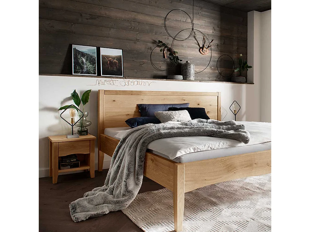 Nachttisch Nachtkästchen mit einer Schublade aus Wildeiche Massivholz