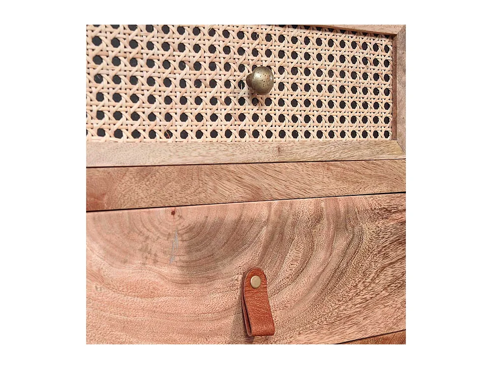 Nachttischschrank aus Mangobaum Massivholz drei Schubladen