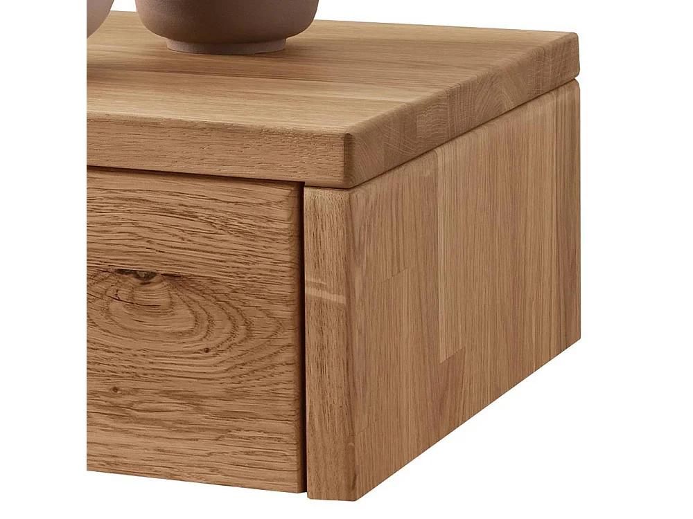 Bettkommode Nachtkommode für hängende Montage aus Wildeiche Massivholz