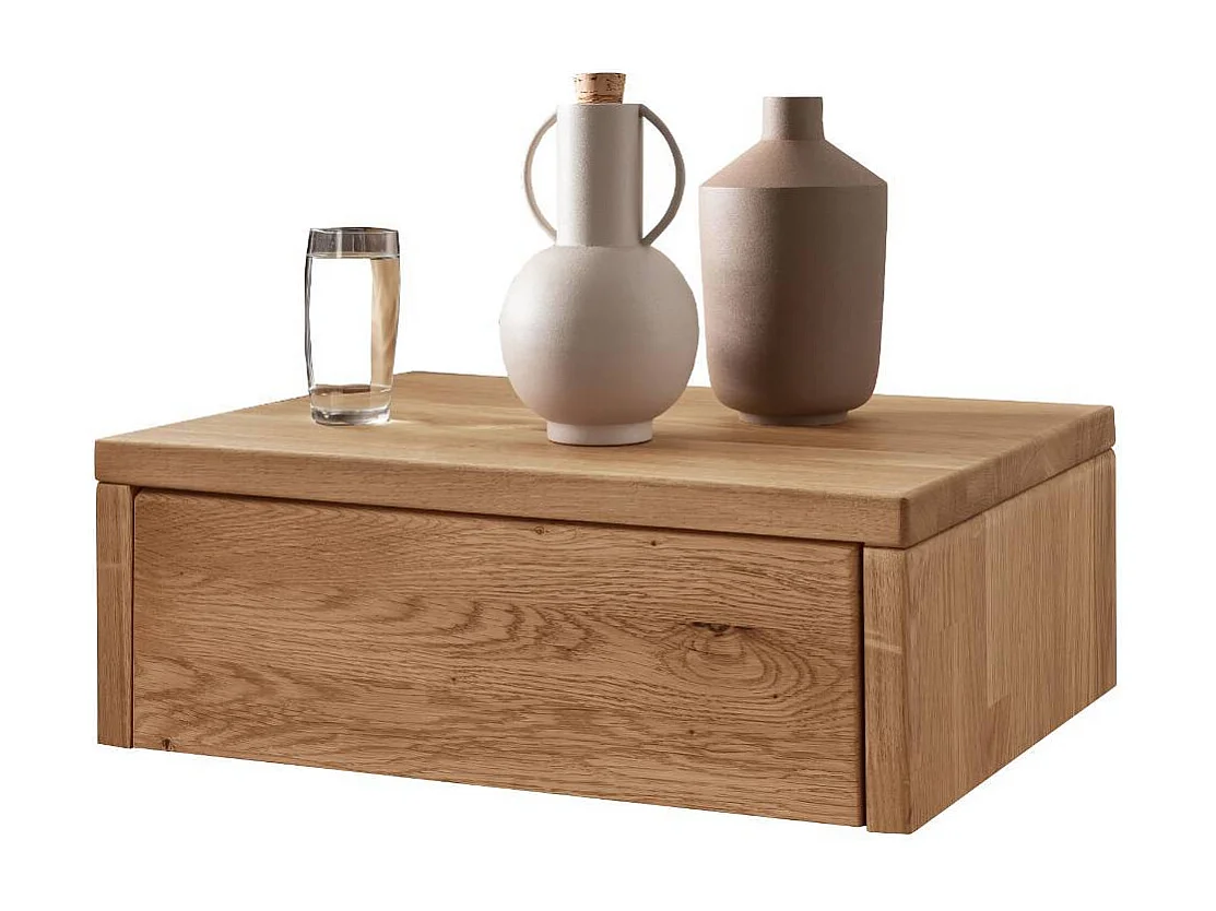 Bettkommode Nachtkommode für hängende Montage aus Wildeiche Massivholz