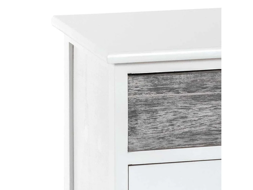 Weiße Kommode aus Paulownia Massivholz drei Schubladen