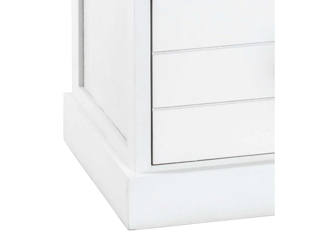 Weiße Kommode aus Paulownia Massivholz drei Schubladen