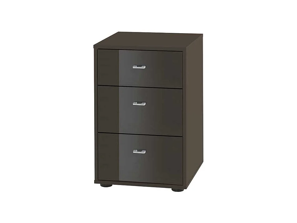 Nachtkonsole in Grau Braun Schubladen