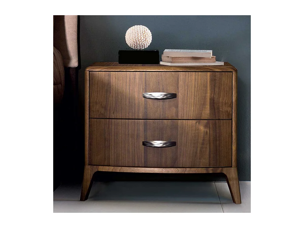 Nachttisch Kommode mit Nussbaum furniert Retrostil