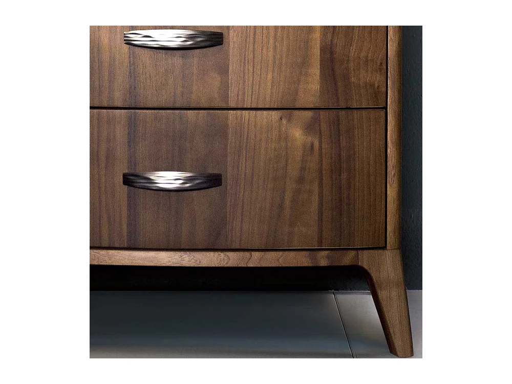 Nachttisch Kommode mit Nussbaum furniert Retrostil