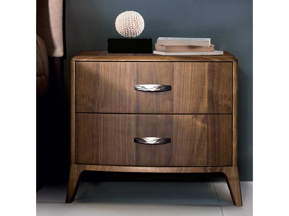 Nachttisch Kommode mit Nussbaum furniert Retrostil