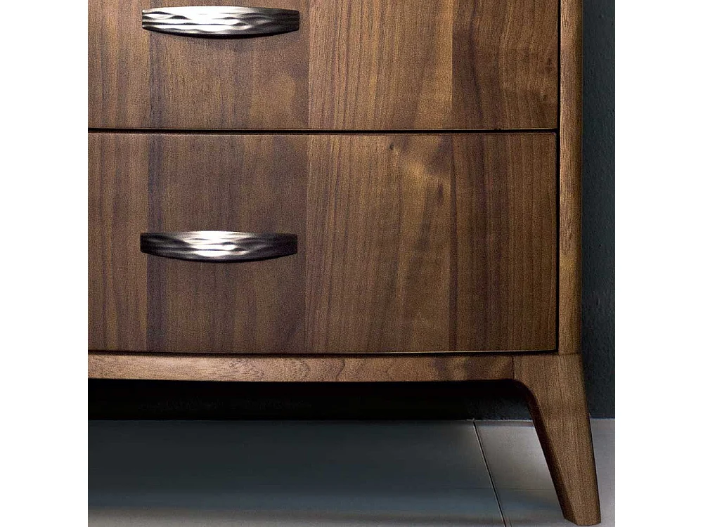 Nachttisch Kommode mit Nussbaum furniert Retrostil