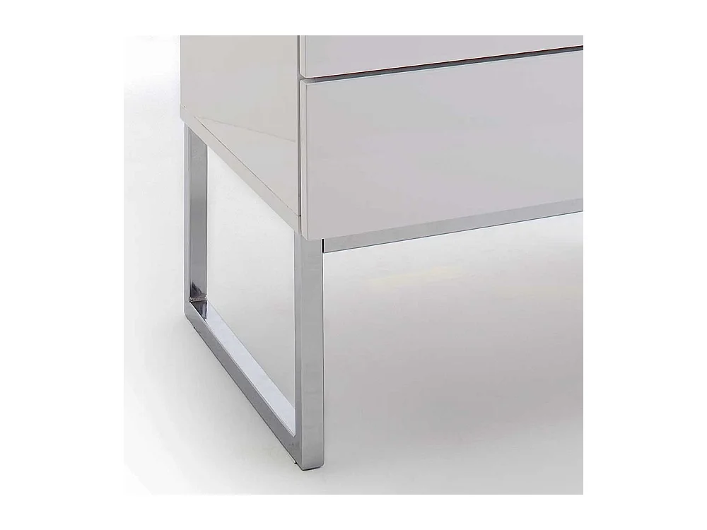 Grifflose Nachtkommode in Weiß 60 cm hoch