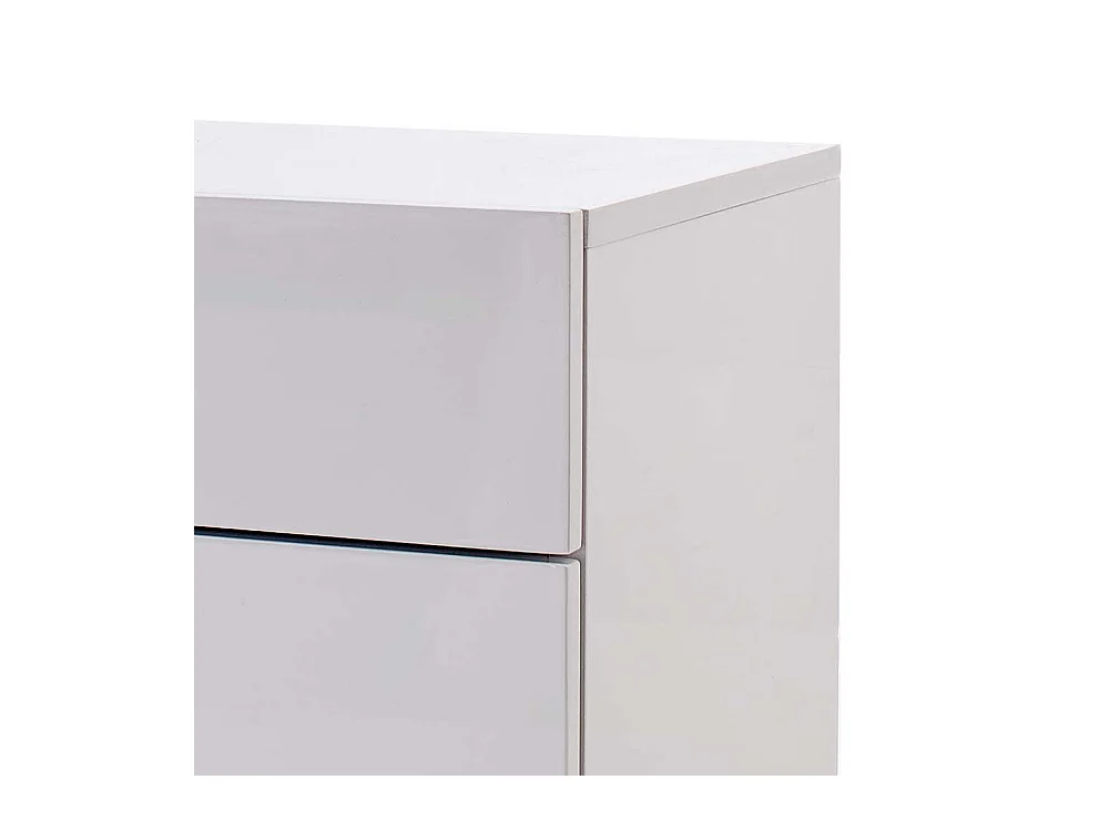 Grifflose Nachtkommode in Weiß 60 cm hoch