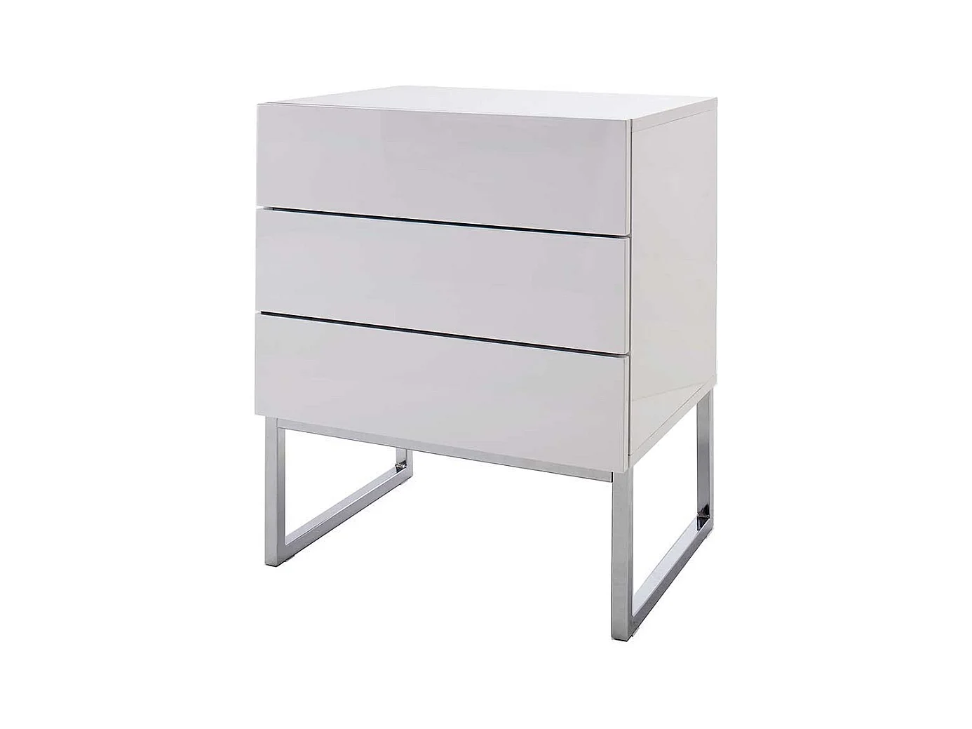 Grifflose Nachtkommode in Weiß 60 cm hoch