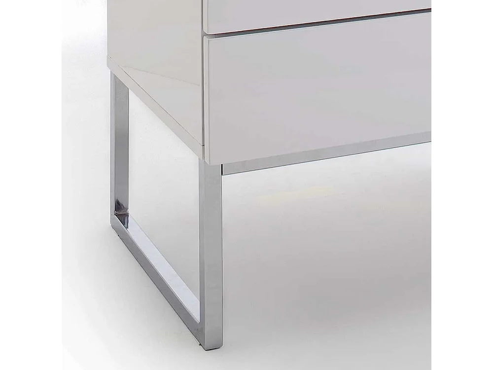 Grifflose Nachtkommode in Weiß 60 cm hoch