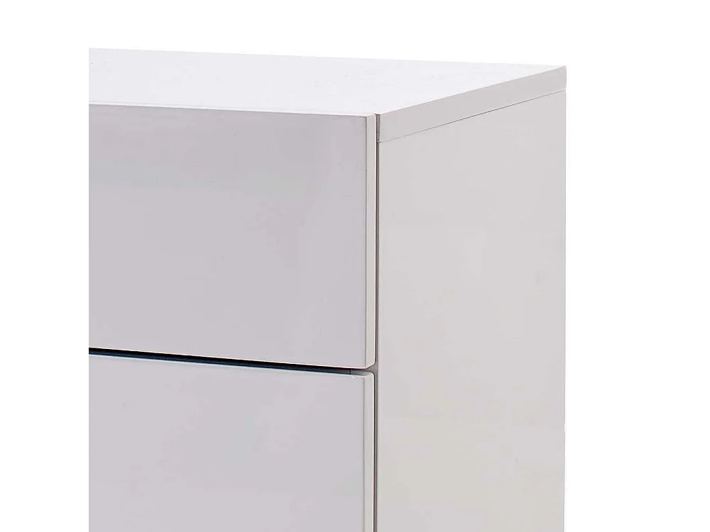 Grifflose Nachtkommode in Weiß 60 cm hoch