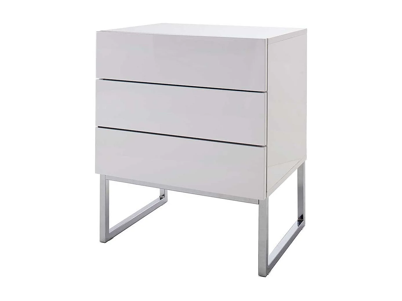 Grifflose Nachtkommode in Weiß 60 cm hoch