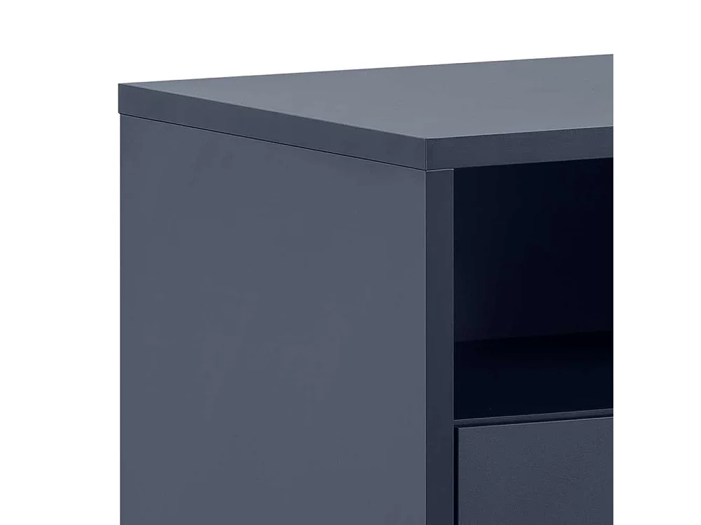 Nachttisch Nachtkommode in Dunkelblau mit einem offenen Fach