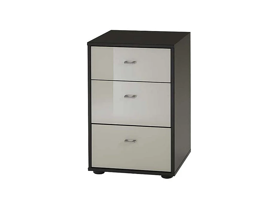 Nachtkommode in Creme Grau Braun