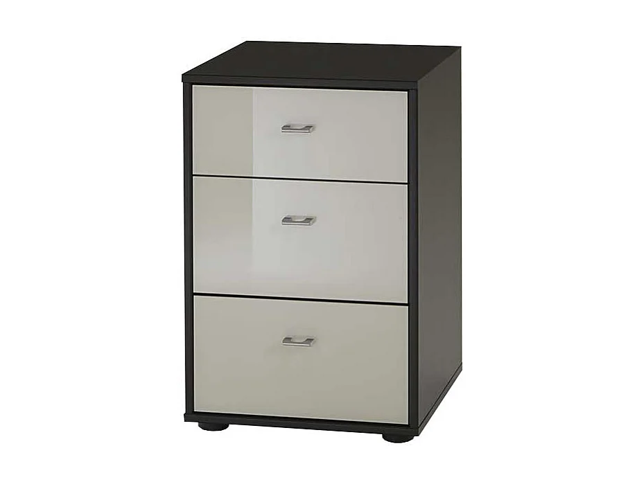 Nachtkommode in Creme Grau Braun