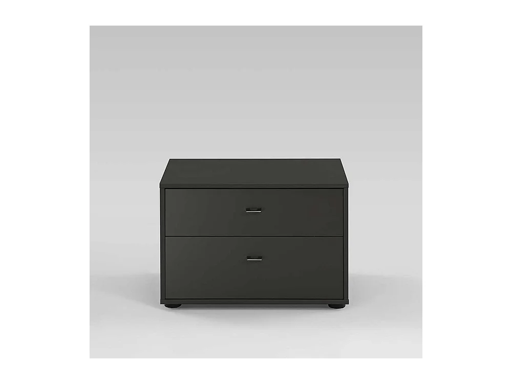 Nachtkonsole in Grau Braun Glas beschichtet