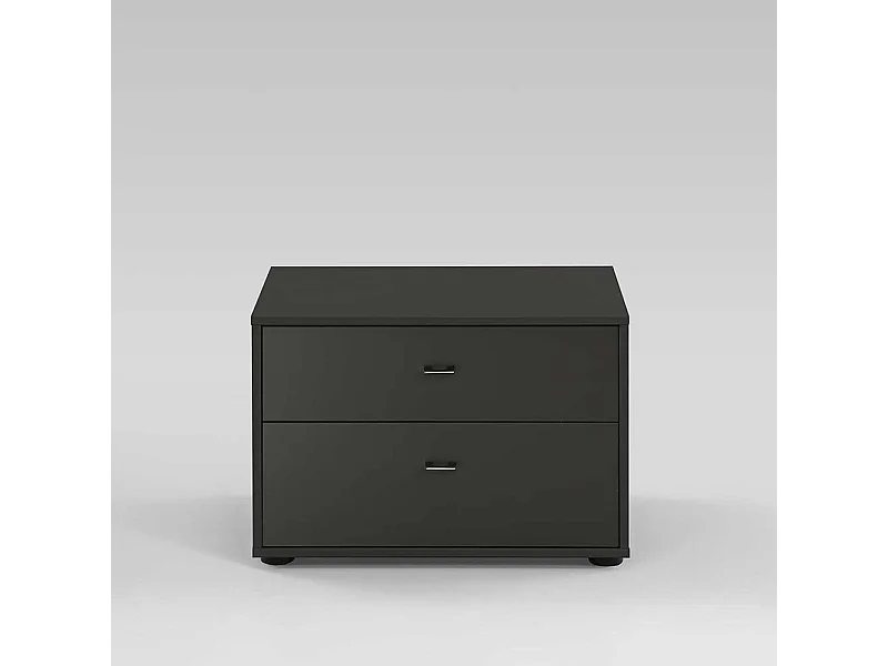 Nachtkonsole in Grau Braun Glas beschichtet