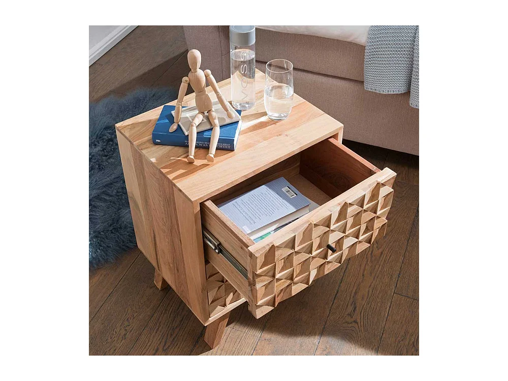 Nachttisch Kommode aus Akazie Massivholz handgearbeitet