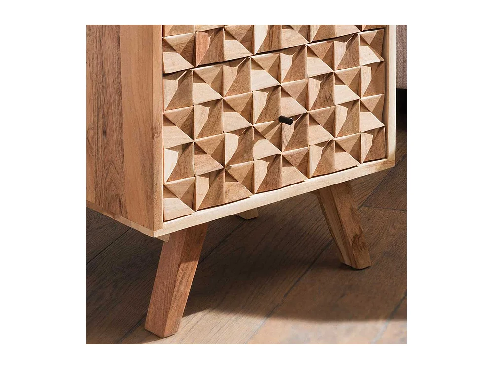 Nachttisch Kommode aus Akazie Massivholz handgearbeitet