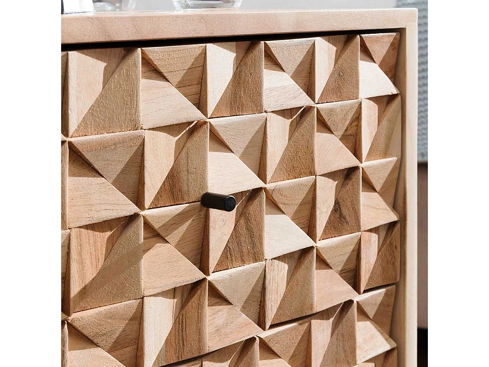 Nachttisch Kommode aus Akazie Massivholz handgearbeitet