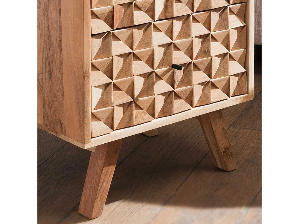 Nachttisch Kommode aus Akazie Massivholz handgearbeitet