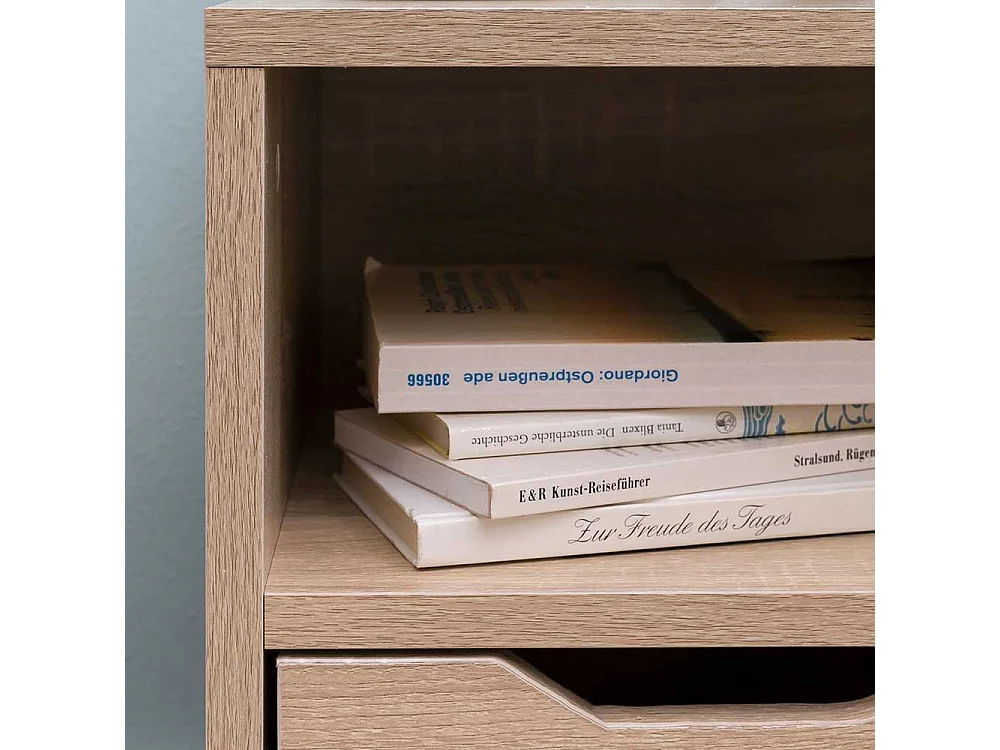 Nachtschränkchen in Sonoma-Eiche einer Schublade und offenem Fach