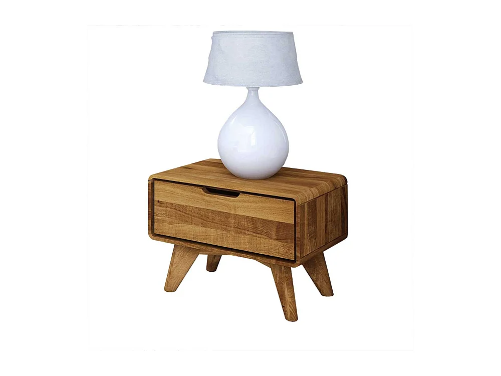 Nachtkonsole aus Wildeiche Massivholz einer Schublade