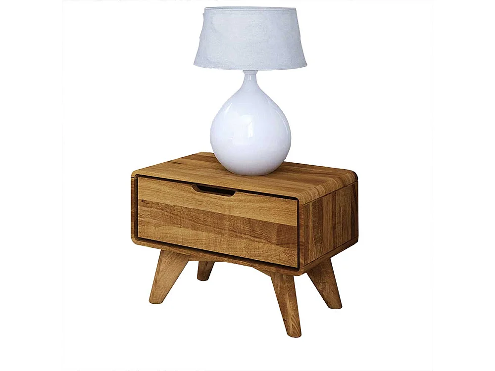 Nachtkonsole aus Wildeiche Massivholz einer Schublade