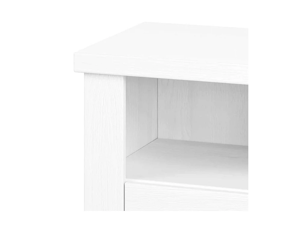 Landhaus Nachtkonsole in Weiß Pinie furniert