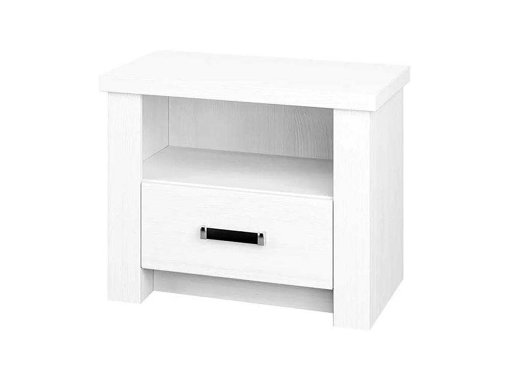 Landhaus Nachtkonsole in Weiß Pinie furniert