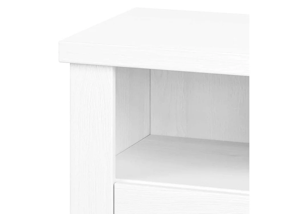 Landhaus Nachtkonsole in Weiß Pinie furniert