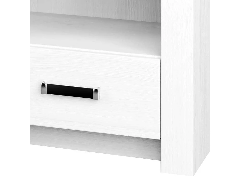 Landhaus Nachtkonsole in Weiß Pinie furniert