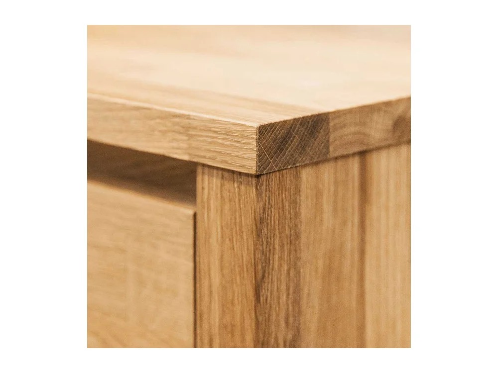 Nachttischkommode aus Wildeiche Massivholz Schubladen