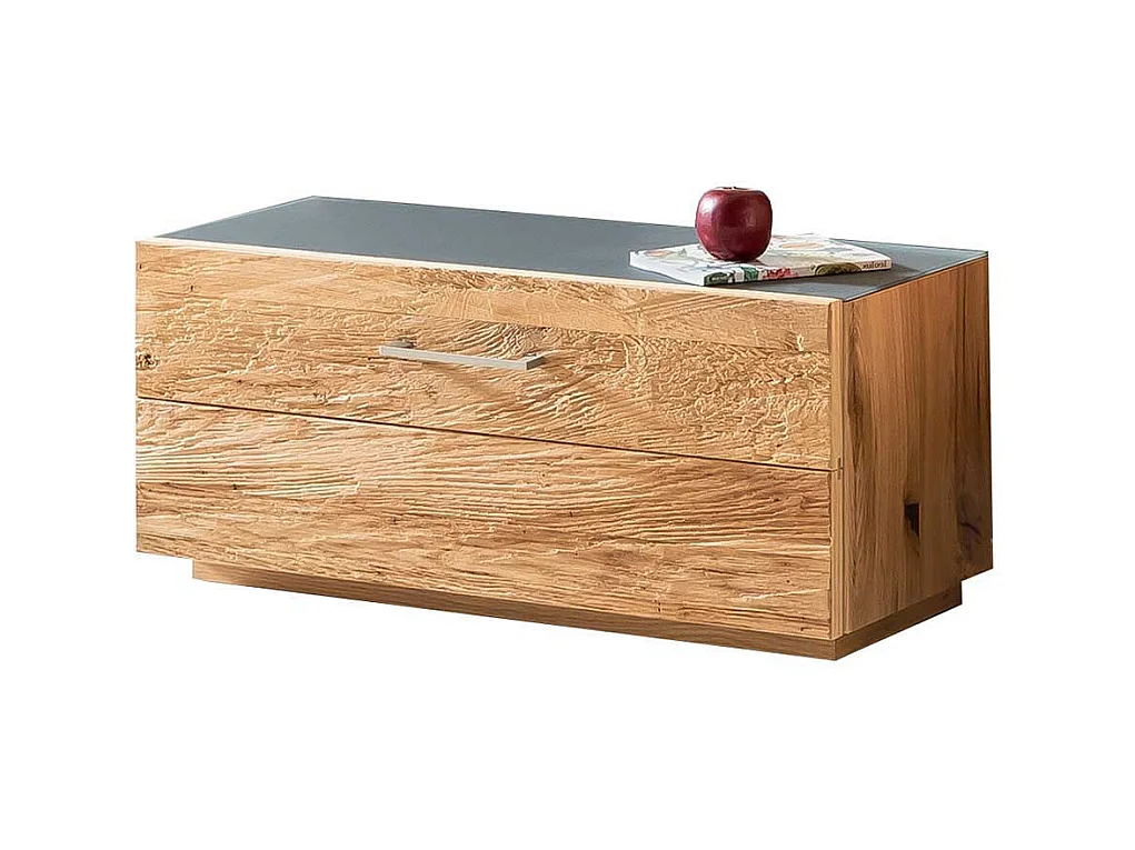 Mini Schuhschrank mit Klappe Balkeneiche furniert