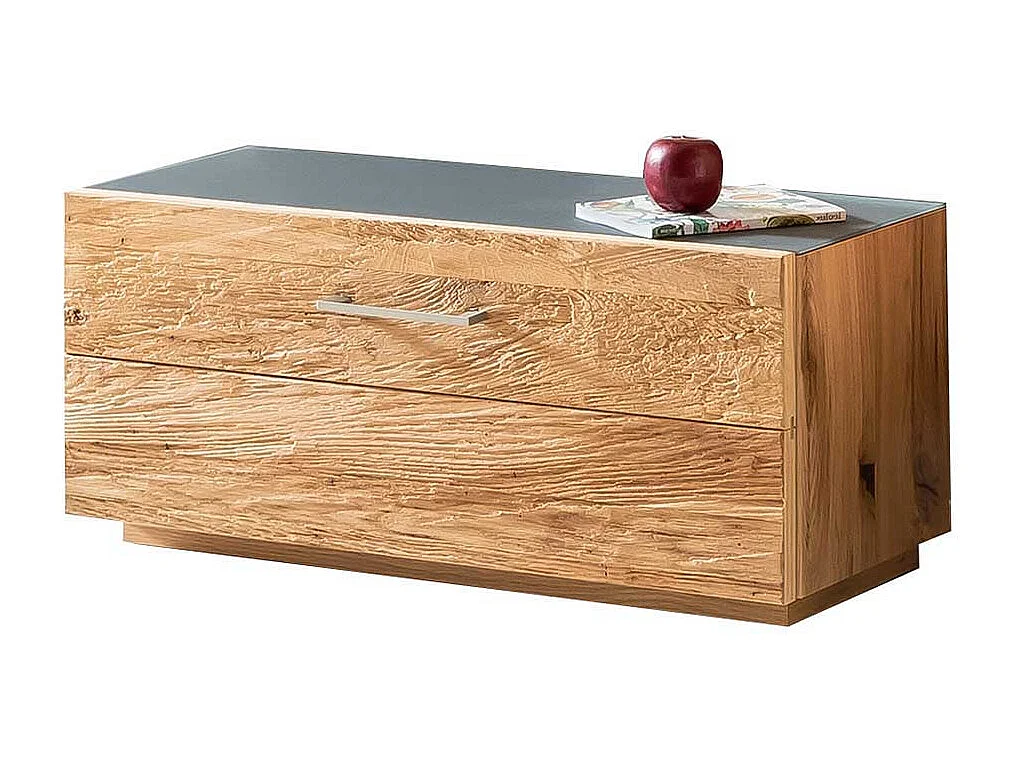 Mini Schuhschrank mit Klappe Balkeneiche furniert