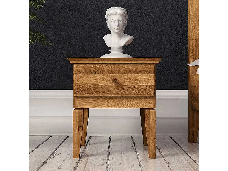 Nachttischchen aus Wildeiche Massivholz 50 cm hoch