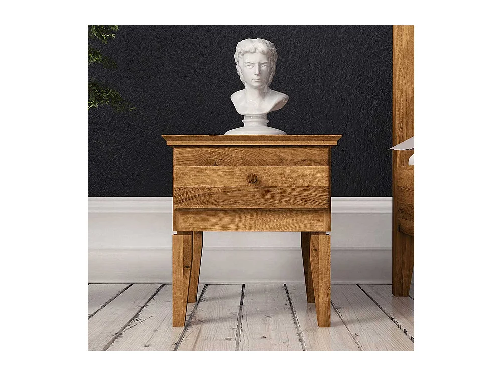 Nachttischchen aus Wildeiche Massivholz 50 cm hoch