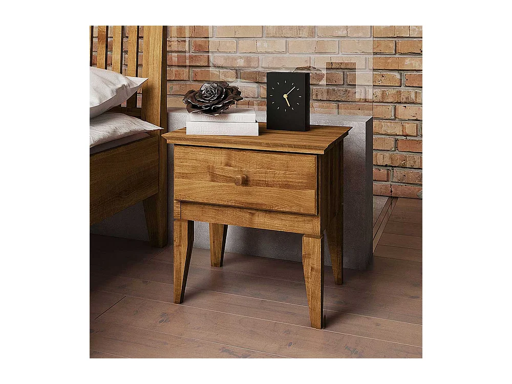 Nachttischchen aus Wildeiche Massivholz 50 cm hoch