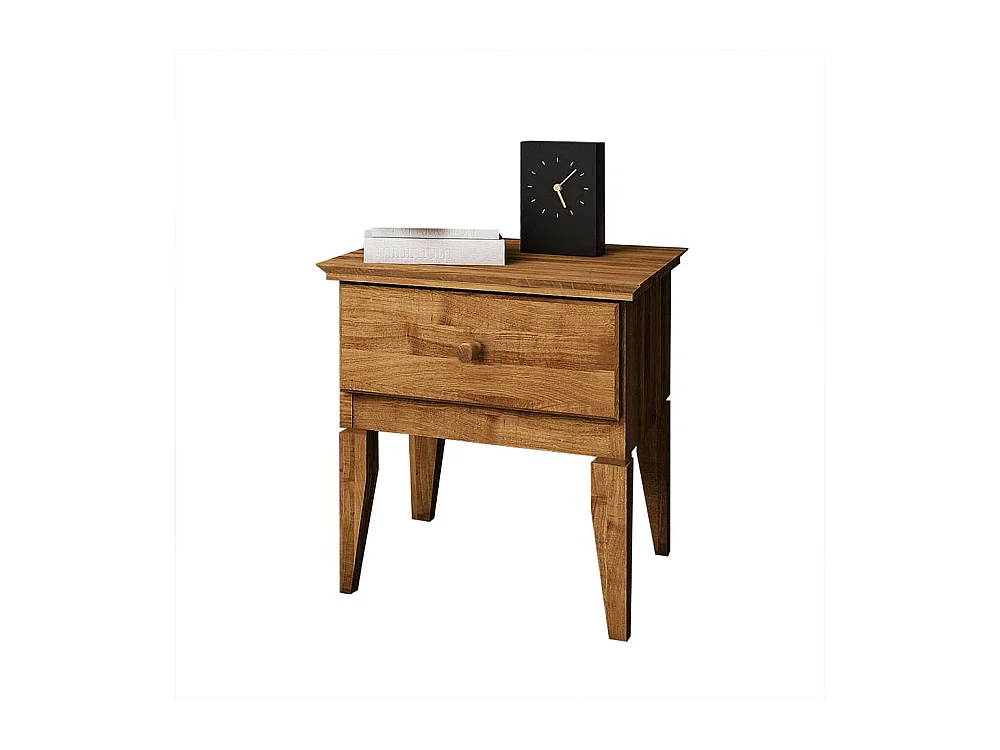 Nachttischchen aus Wildeiche Massivholz 50 cm hoch