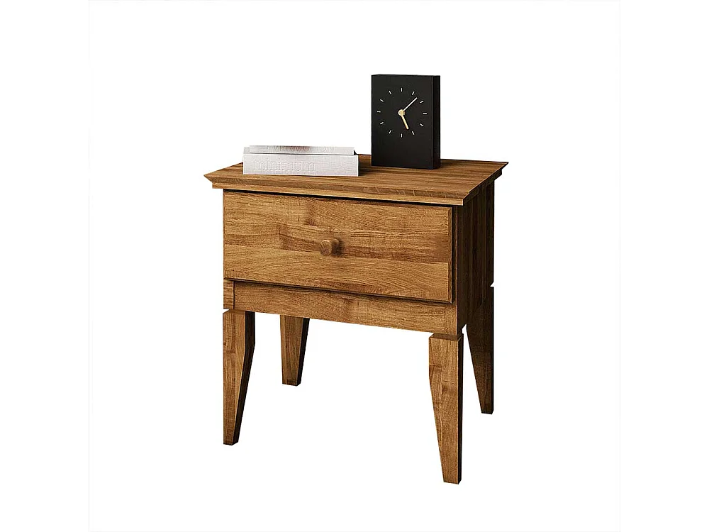 Nachttischchen aus Wildeiche Massivholz 50 cm hoch