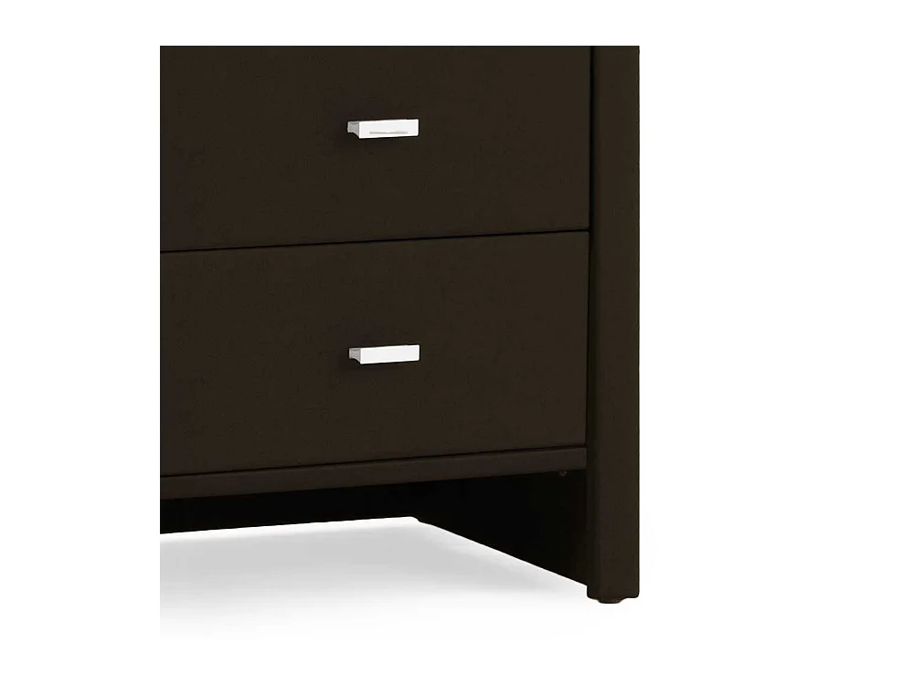 Nachtschrank in Dunkelbraun Kunstleder 2 Schubladen