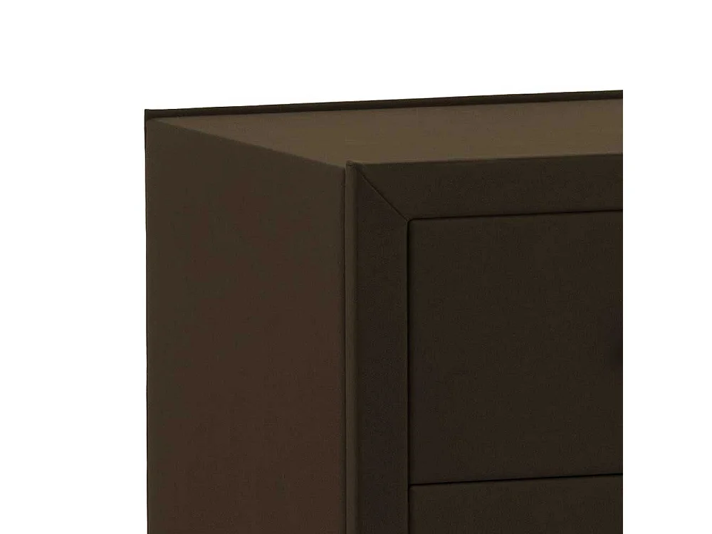 Nachtschrank in Dunkelbraun Kunstleder 2 Schubladen